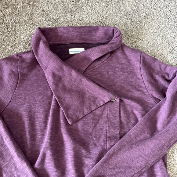 Columbia sweater womens large purple button front cross over lightweight casual - Picture 2 of 12